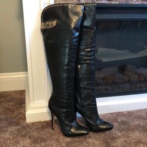 💥💥L.A.M.B. Black leather over the knee boots 6.5